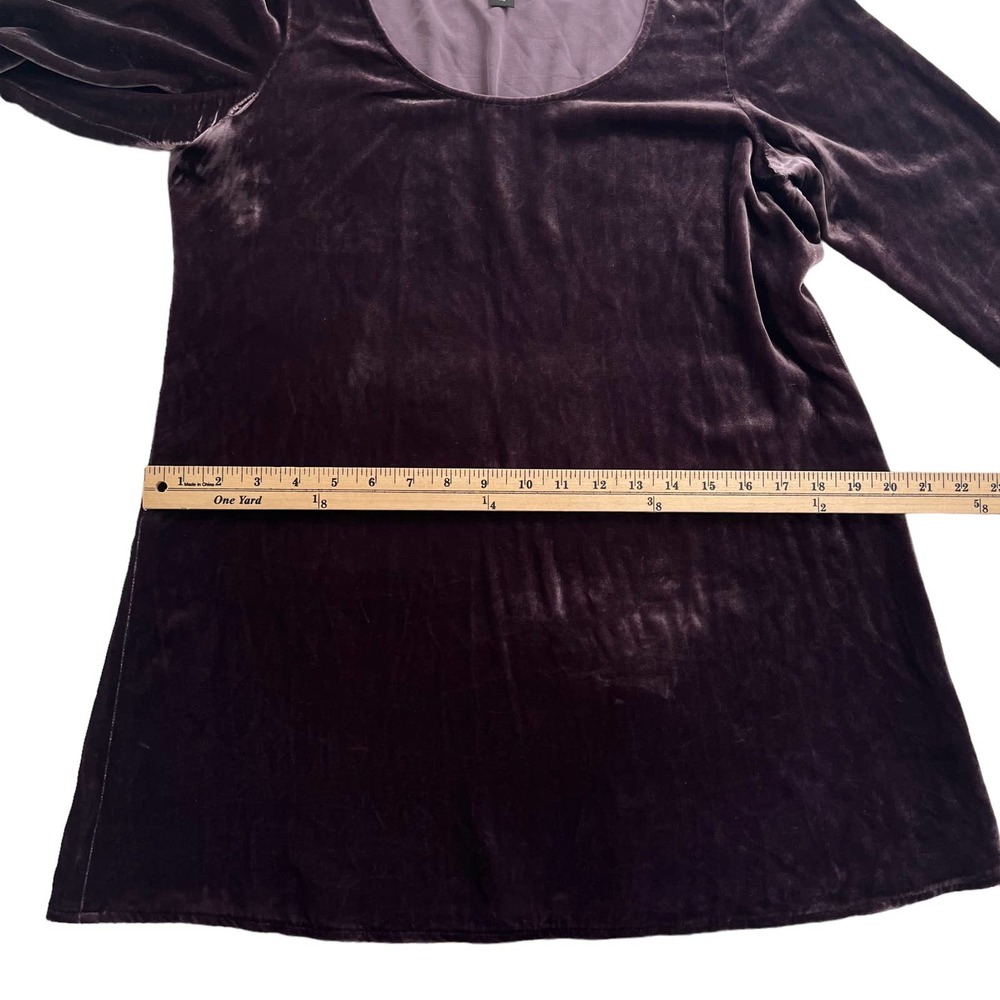 Eileen Fisher Scoop Neck Velvet Long Sleeve Tunic Top Women Size S-XS - Picture 10 of 16